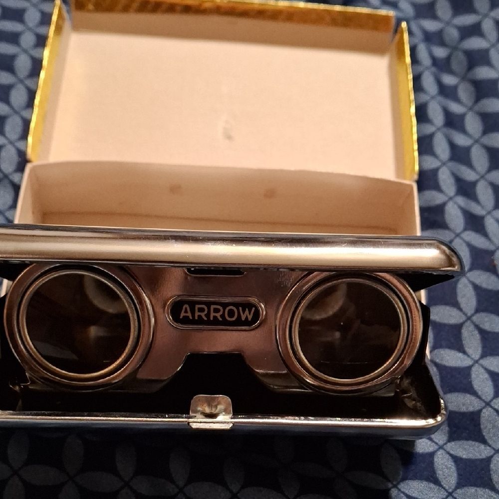 Arrow Silver Compact Opera Glasses, Vintage